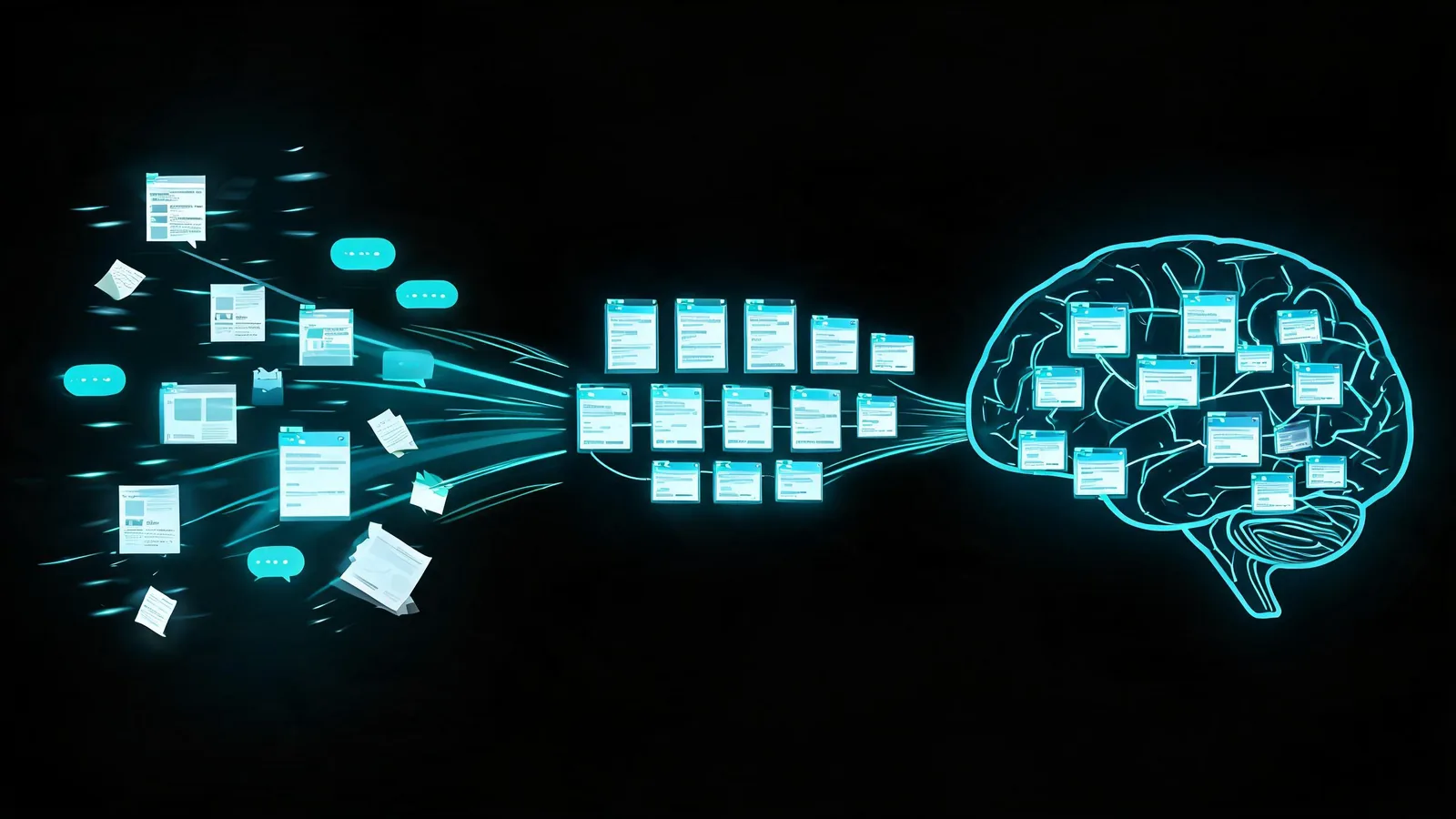 碎片信息被 AI 整理成知识卡片和第二大脑的 AI会干活教程主图
